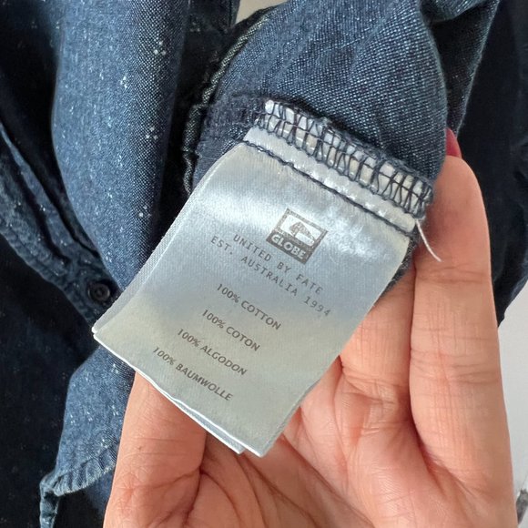 Globe Men's Denim Printed Button Down Shirt - Picture 4 of 6